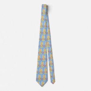 Cute Cartoon Christmas Angel Halo with Joy Banner Neck Tie