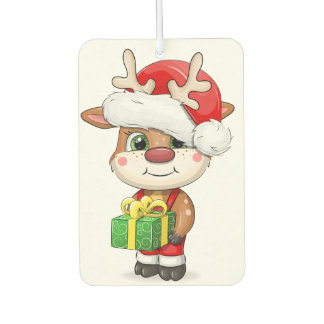 Cute cartoon Christmas deer. Air Freshener
