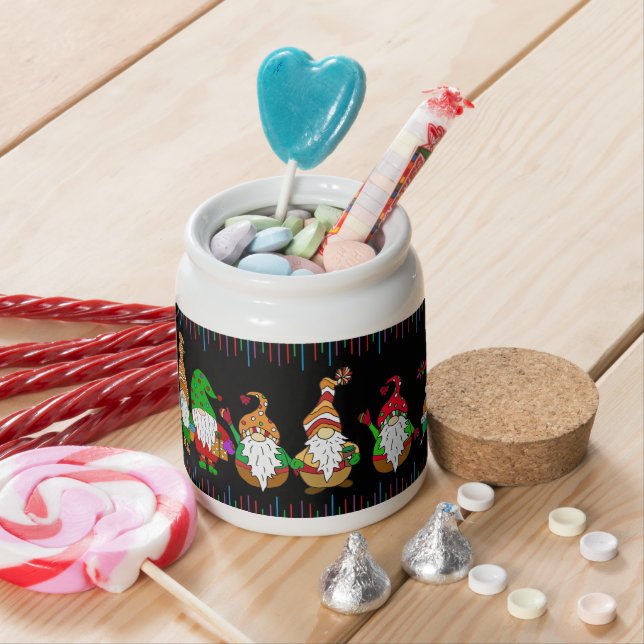 Cute Cartoon Christmas Gnomes   Candy Jar (In Situ)