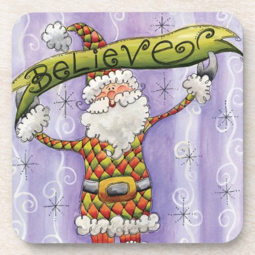 Cute Cartoon Christmas I Believe in Santa Claus Coaster