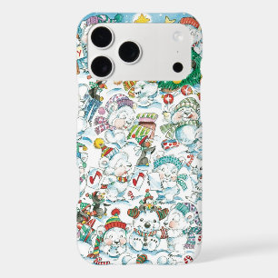 Cute Cartoon Christmas Polar Bear Penguin Party iPhone 17 Pro Max Case