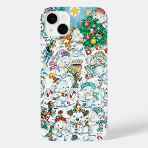 Cute Cartoon Christmas Polar Bear Penguin Party Case_Mate iPhone 14 Plus Case