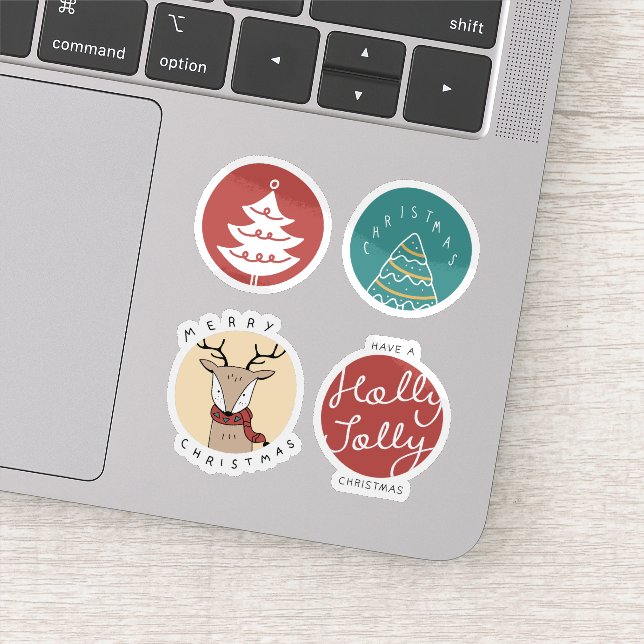 Cute cartoon christmas sticker collection (Detail)