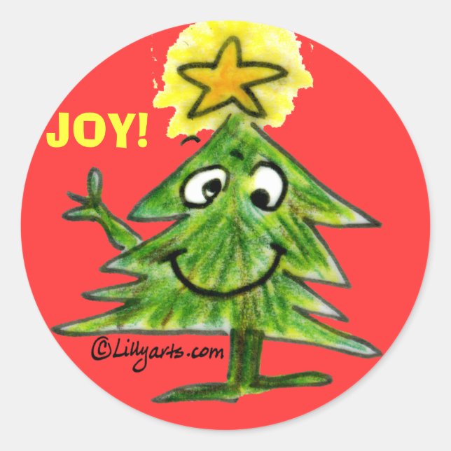 Cute Cartoon Christmas Tree Sticker (Front)