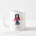 cute cartoon cleaning lady big face mug
