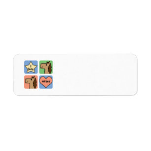 Cute Cartoon Clip Art I Love Horses Label