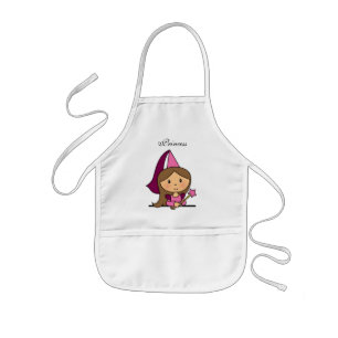 Cute Cartoon Clip Art Princess in a Pink Dress Kids' Apron