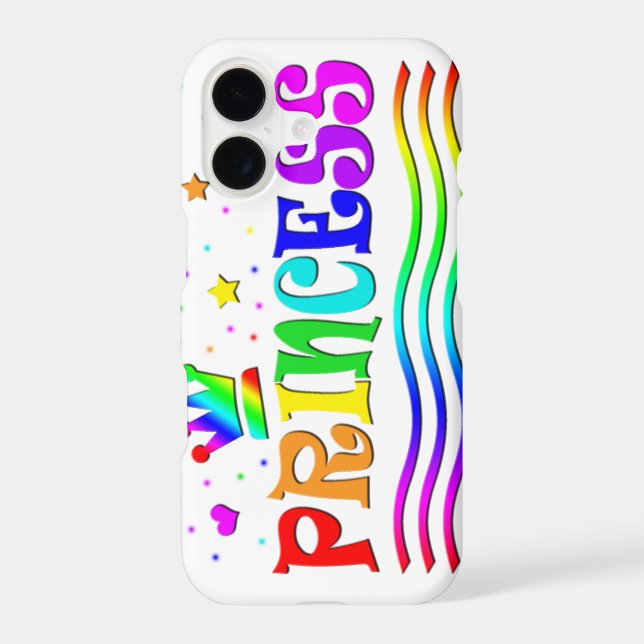 Cute Cartoon Clip Art Rainbow Princess Tiara Case-Mate iPhone Case (Back)