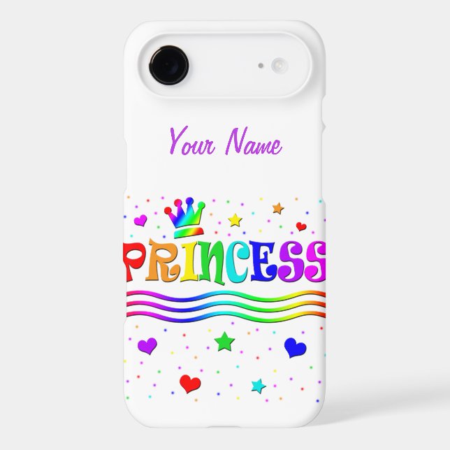 Cute Cartoon Clip Art Rainbow Princess Tiara Case-Mate iPhone Case (Back)