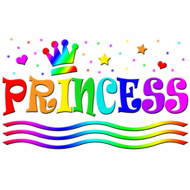 Cute Cartoon Clip Art Rainbow Princess Tiara Cutout (Front)