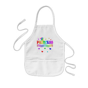 Cute Cartoon Clip Art Rainbow Princess Tiara Kids' Apron