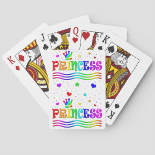 Cute Cartoon Clip Art Rainbow Princess Tiara Poker Cards