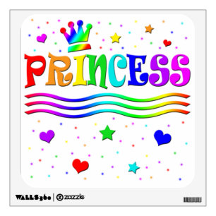 Cute Cartoon Clip Art Rainbow Princess Tiara Wall Decal
