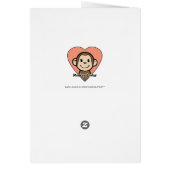 Cute Cartoon Clip Art Smile Monkey Love in Heart (Back)