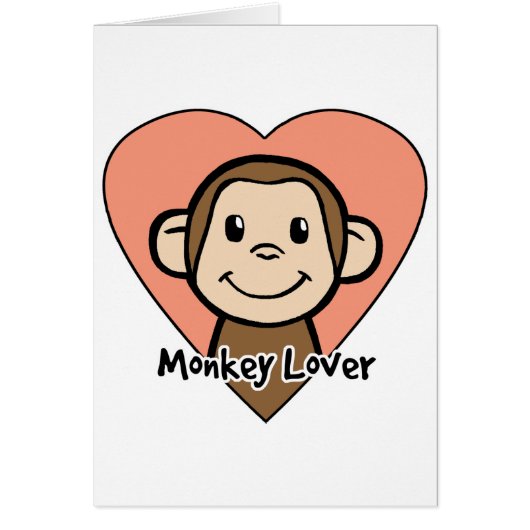 Cute Cartoon Clip Art Smile Monkey Love in Heart (Front)