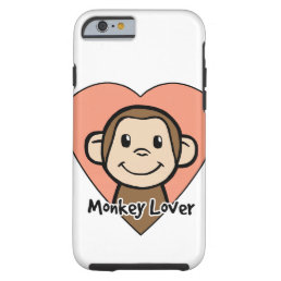 Cute Cartoon Clip Art Smile Monkey Love in Heart Tough iPhone 6 Case