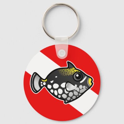 Cute Cartoon Clown Triggerfish Dive Flag Keychain