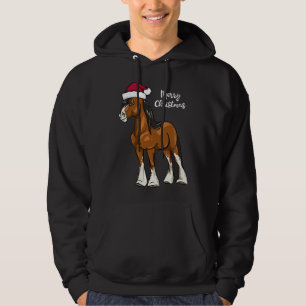 Cute Cartoon Clydesdale Draft Horse Christmas Hoodie
