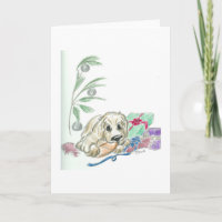 Cute Cartoon Cocker Spaniel Christmas Card