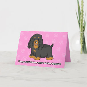 Cute Cartoon Cocker Spaniel Greeting Card