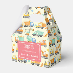 Cute Cartoon Construction Vehicles Favor Boxes