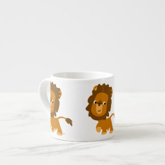 Cute Cartoon Content Lion Espresso Mug
