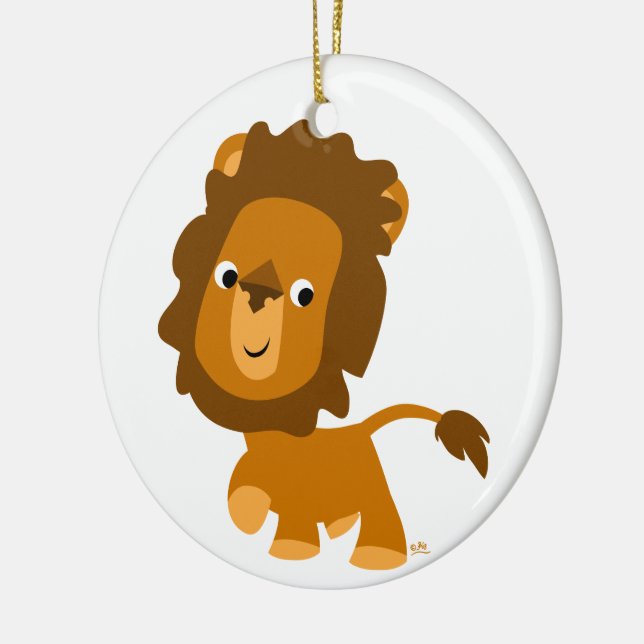Cute Cartoon Content Lion Ornament (Left)