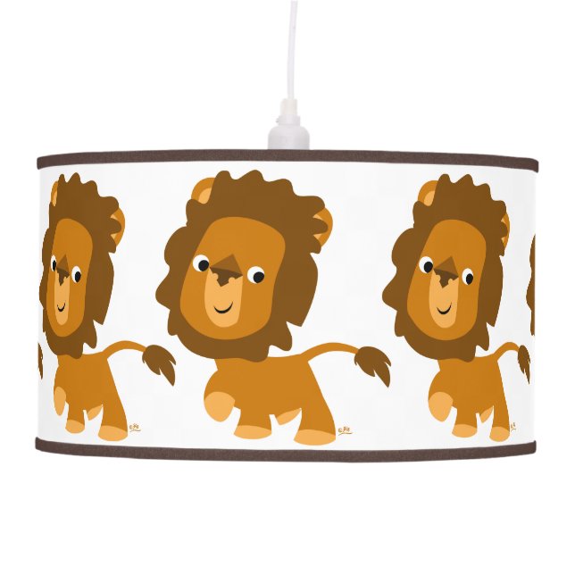 Cute Cartoon Content Lion Pendant Lamp (Front)