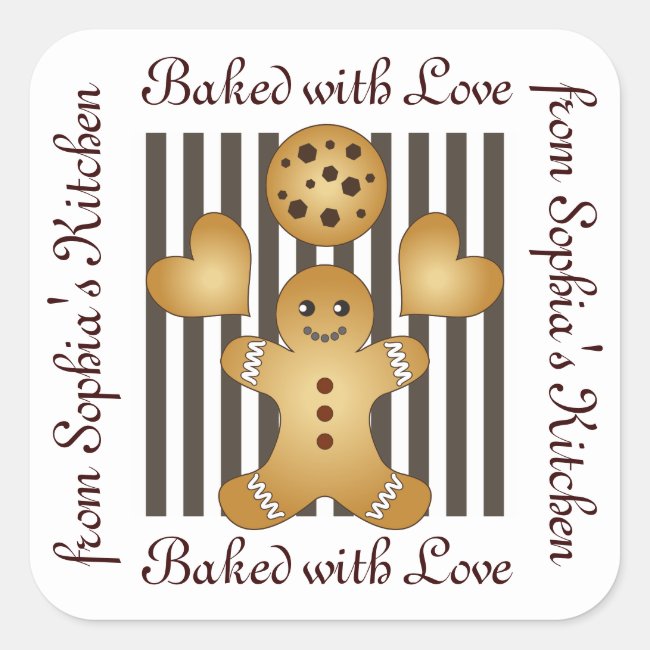 Cute Cartoon Cookie Homemade Treats Label Stickers