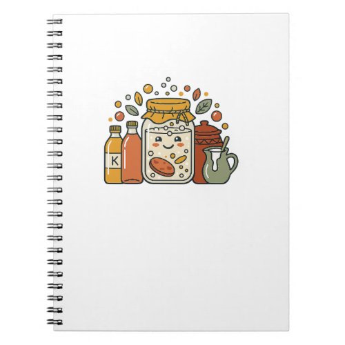 Cute Cartoon Cookie Jar & Hot Sauce Foodie T-Shirt Notebook