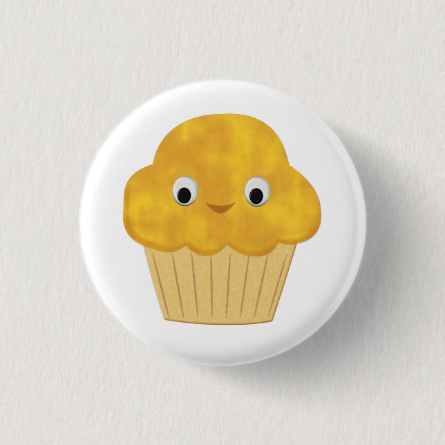 Cute Cartoon Corn Muffin Button (Front)