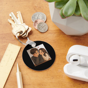 Cute Cartoon Couple Keychain