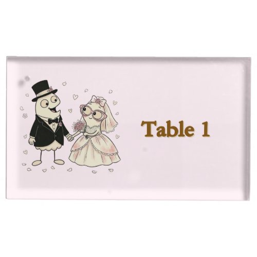 Cute Cartoon Couple Table Number Acrylic Holder