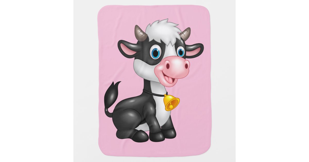 Cute Cartoon Cow Baby Blanket | Zazzle