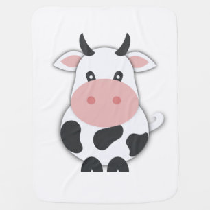Cute Cartoon Cow Baby Blanket