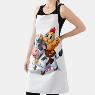 cute cartoon cow/chicken apron