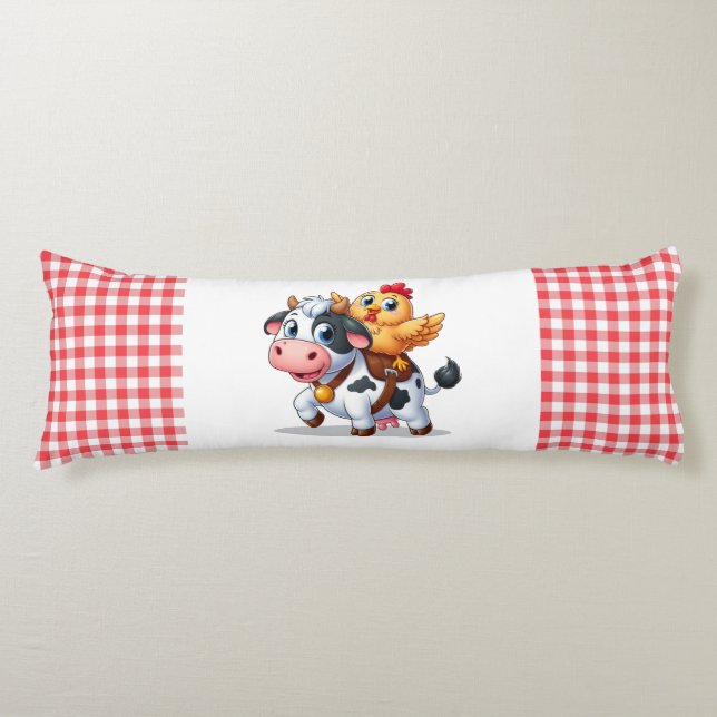 cute cartoon cow/chicken body pillow (Front)