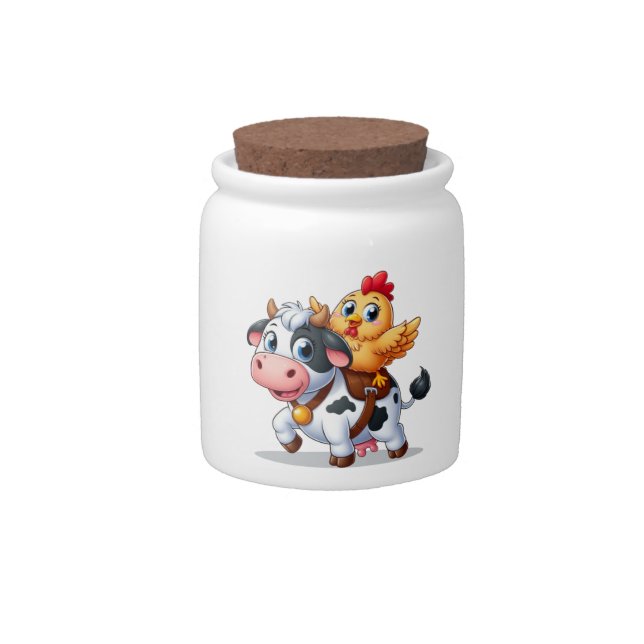 cute cartoon cow/chicken candy jar (Front)