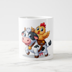 cute cartoon cow/chicken giant coffee mug