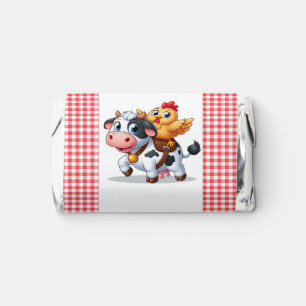 cute cartoon cow/chicken hershey's miniatures