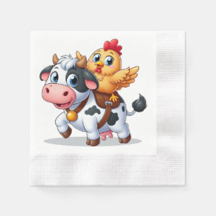 cute cartoon cow/chicken napkins