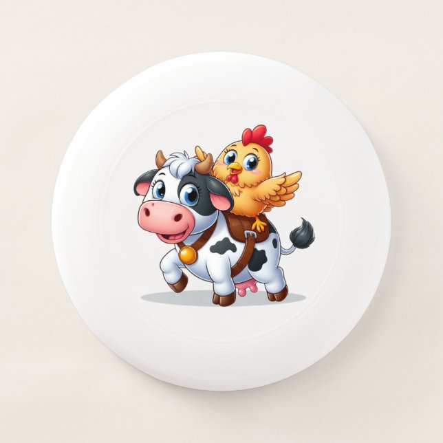 cute cartoon cow/chicken Wham-O frisbee (Front)