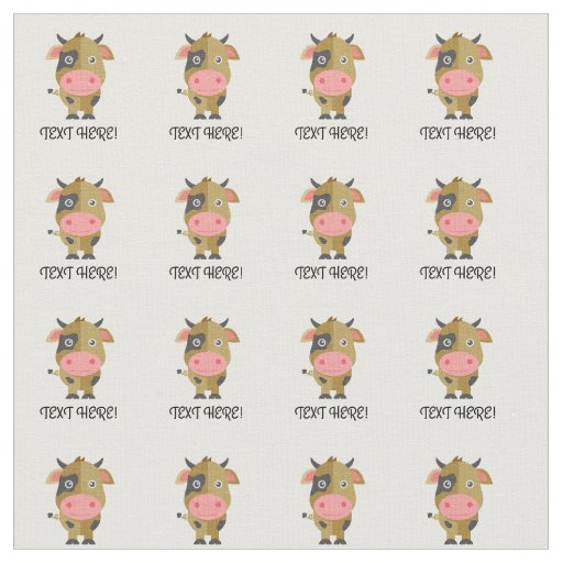 Cute Cartoon Cow Fabric