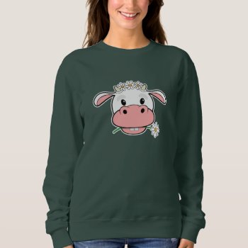 Cute Cartoon Cow | Kawaii Farm Animal Sweatshirt by SpoofTshirts at Zazzle