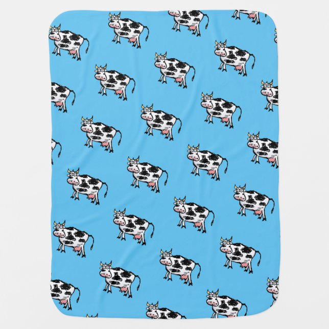 Cute Cartoon Cow Pattern Baby Blanket (Front)