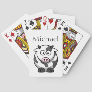 Cute Cartoon Cow Personalized Poker Cards