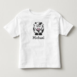 Cute cartoon cow personalized with childs name toddler t-shirt