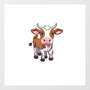 Cute Cartoon Cow  Wall Decal