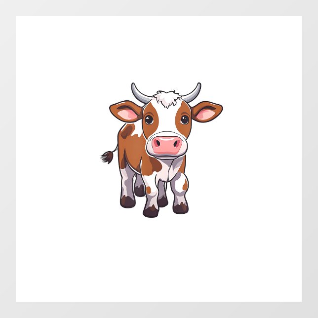 Cute Cartoon Cow  Wall Decal (Front)