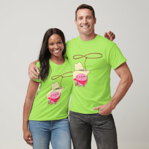 Cute Cartoon Cowboy Pig With Lariat T-Shirt